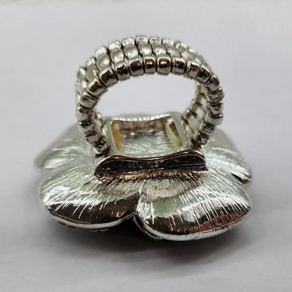 BFD- Beaded & Rhinestone Floral Ring - Picture 8 of 9